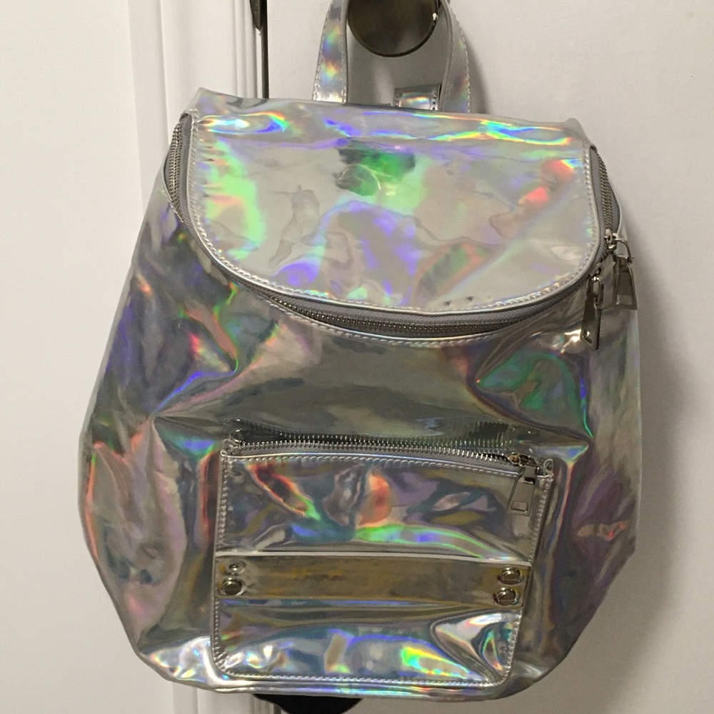Women's Girl School Shiny Mini Travel Student Cute Ladies Hologram Rave Festival